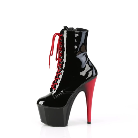 ADORE-1020 - Platform fűzős bokacsizma - Piros fekete