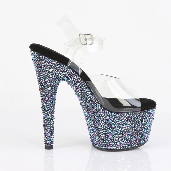 Extra magas sarok és vastag platform részlete strasszköves szandálon – BEJEWELED-708MS