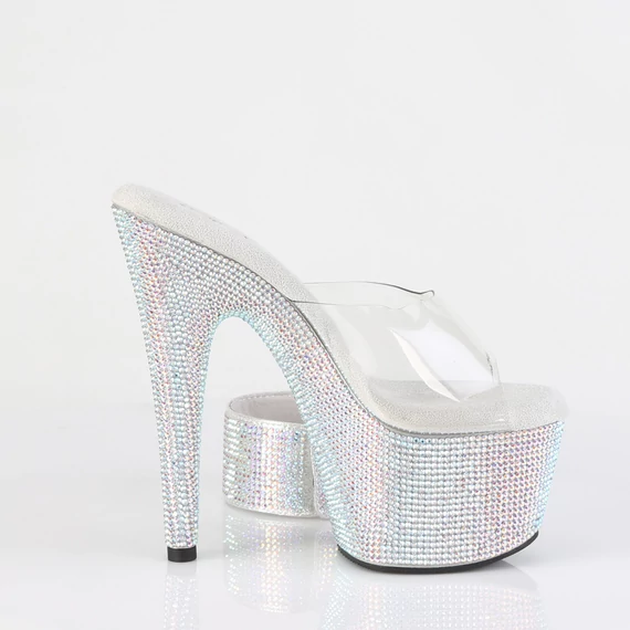 Extra magas sarok és vastag platform részlete strasszköves papucson – BEJEWELED-712RS