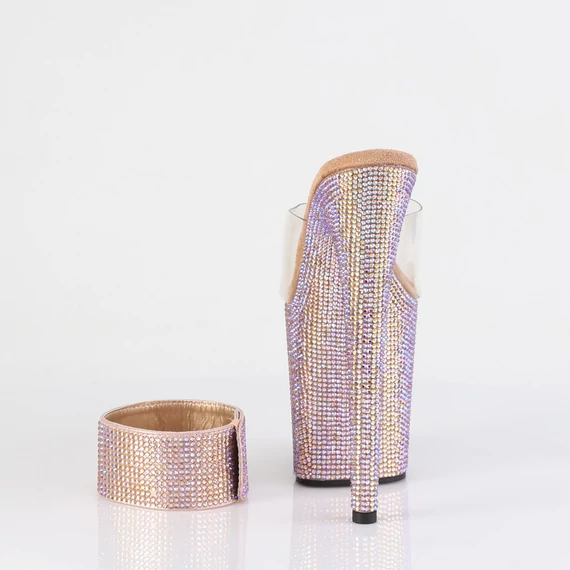 bokapántos szilikon felsőrészes papucs strasszkövekkel hátulról - BEJEWELED-812RS
