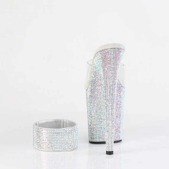 bokapántos szilikon felsőrészes papucs strasszkövekkel hátulról - BEJEWELED-812RS